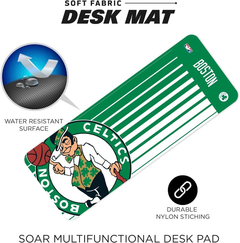SOAR NBA Multifunctional Desk Mat for Desktop, (31.5"x12") - Ultra Soft Fabric with Non-Slip Rubber Backer - Water Resistant & Durable Nylon Stitching - Image 5